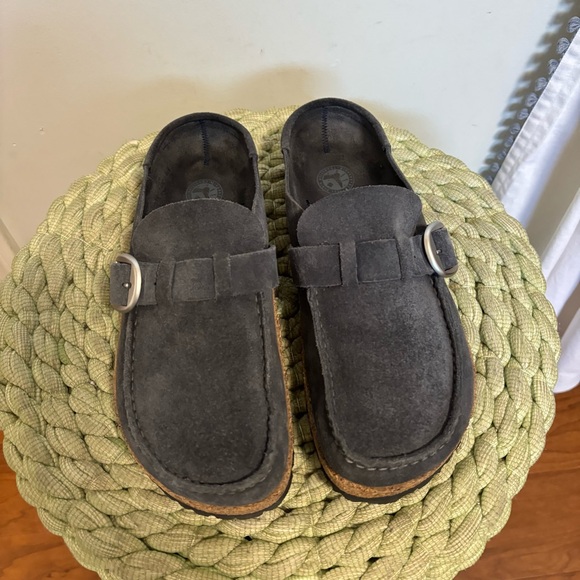 Birkenstock Buckley Navy Suede Leather Slip On Mule Loafers Size 10 - Picture 8 of 12
